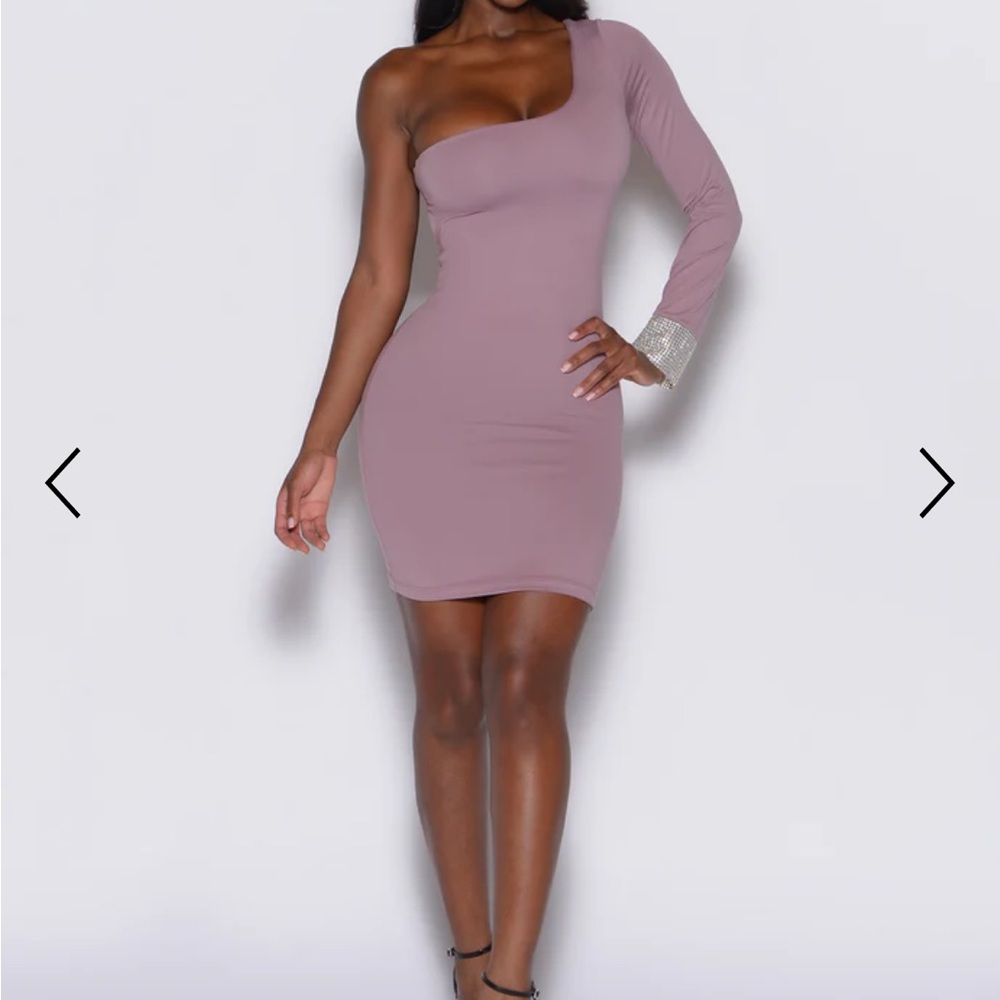 NWT bombshell Diamond One-Shoulder Mauve Dress